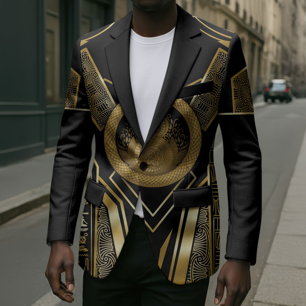Egypt Ouroboros Blazer Ancient Mythology Infinity Serpent Gold