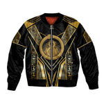 Egypt Ouroboros Bomber Jacket Ancient Mythology Infinity Serpent Gold