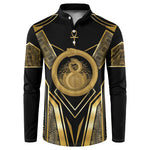 Egypt Ouroboros Button Sweatshirt Ancient Mythology Infinity Serpent Gold
