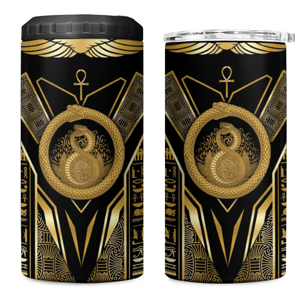 Egypt Ouroboros 4 in 1 Can Cooler Tumbler Ancient Mythology Infinity Serpent Gold