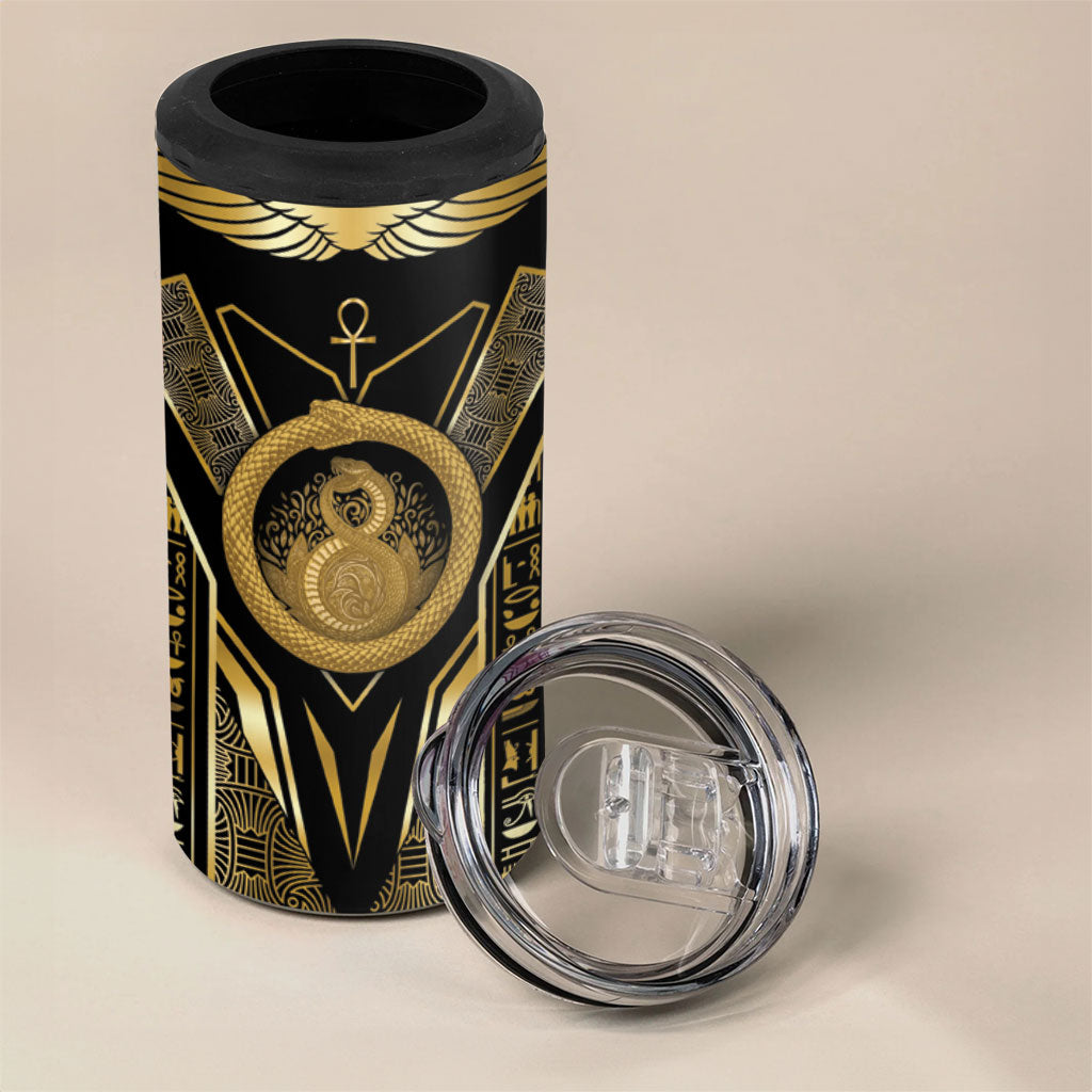 Egypt Ouroboros 4 in 1 Can Cooler Tumbler Ancient Mythology Infinity Serpent Gold