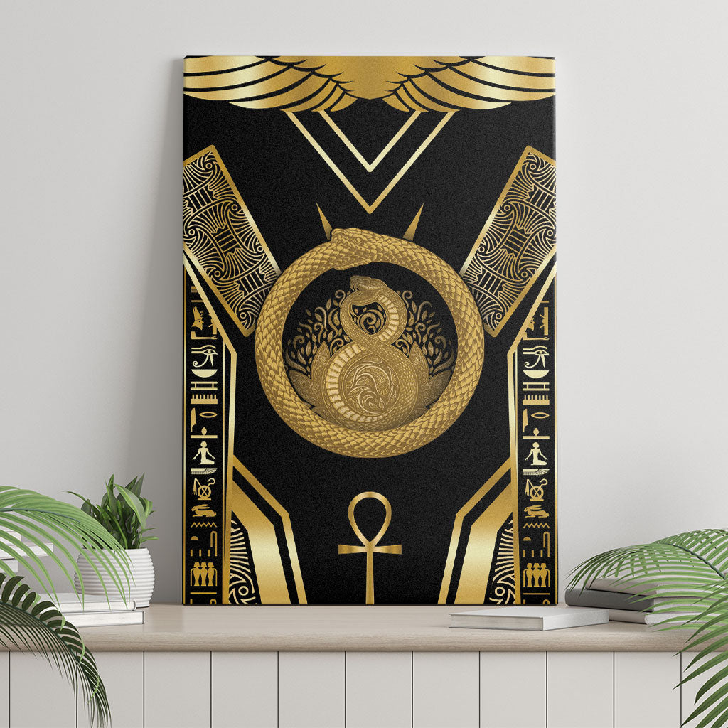 Egypt Ouroboros Canvas Wall Art Ancient Mythology Infinity Serpent Gold
