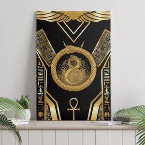 Egypt Ouroboros Canvas Wall Art Ancient Mythology Infinity Serpent Gold