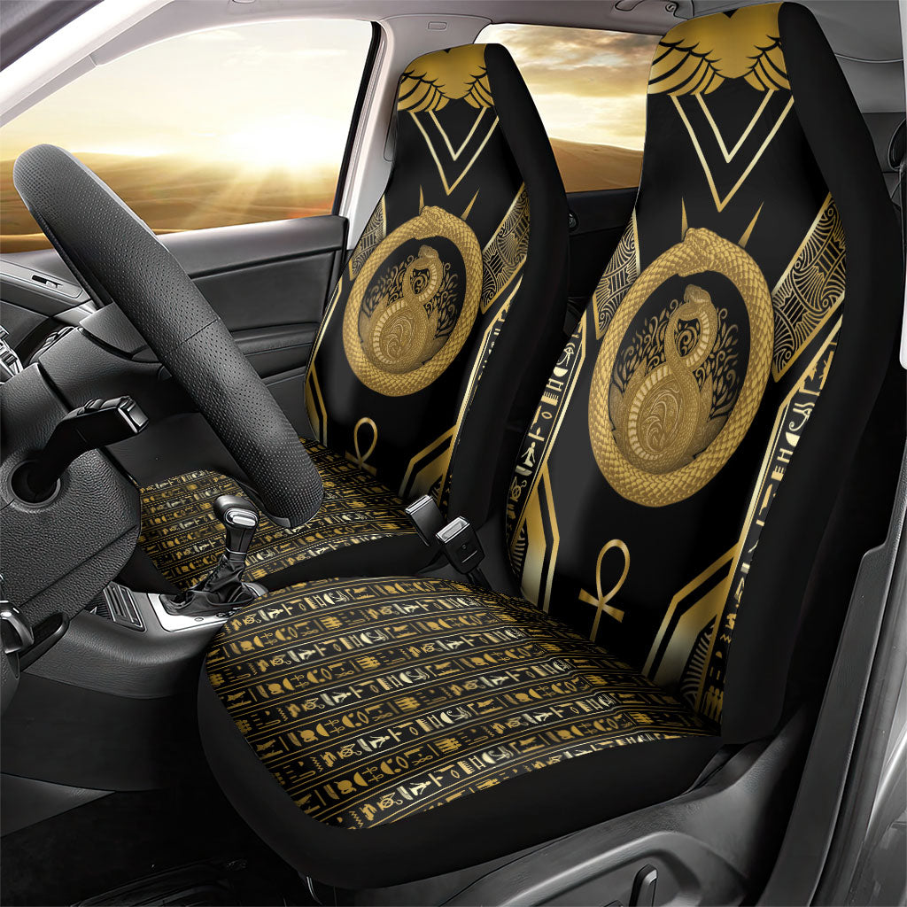 Egypt Ouroboros Car Seat Cover Ancient Mythology Infinity Serpent Gold