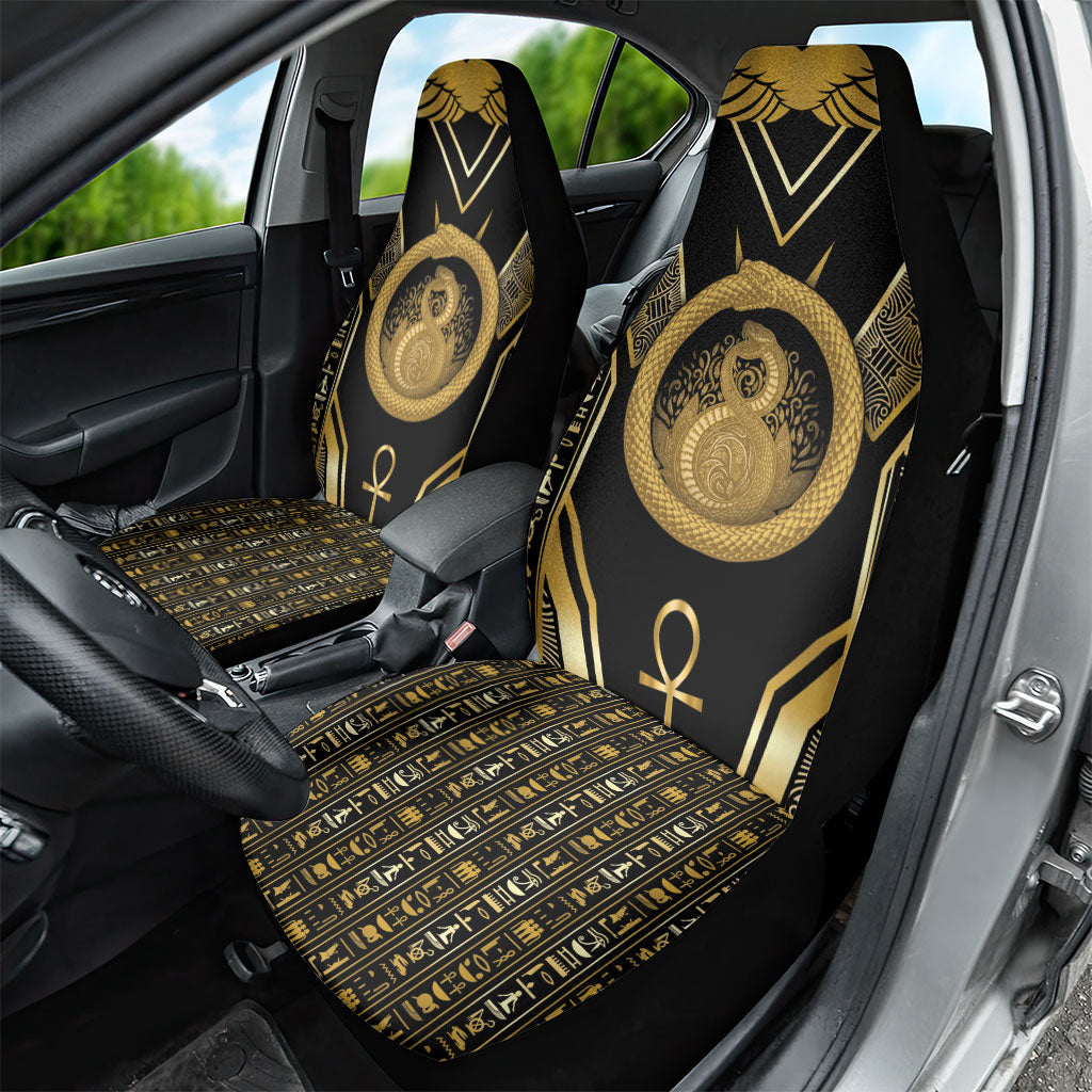 Egypt Ouroboros Car Seat Cover Ancient Mythology Infinity Serpent Gold