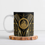 Egypt Ouroboros Ceramic Mug Ancient Mythology Infinity Serpent Gold