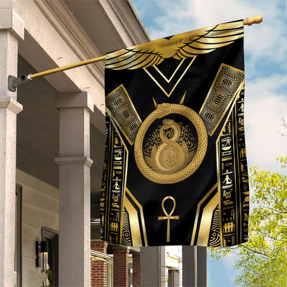 Egypt Ouroboros Garden Flag Ancient Mythology Infinity Serpent Gold