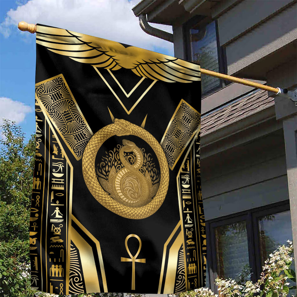 Egypt Ouroboros Garden Flag Ancient Mythology Infinity Serpent Gold