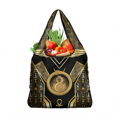 Egypt Ouroboros Grocery Bag Ancient Mythology Infinity Serpent Gold
