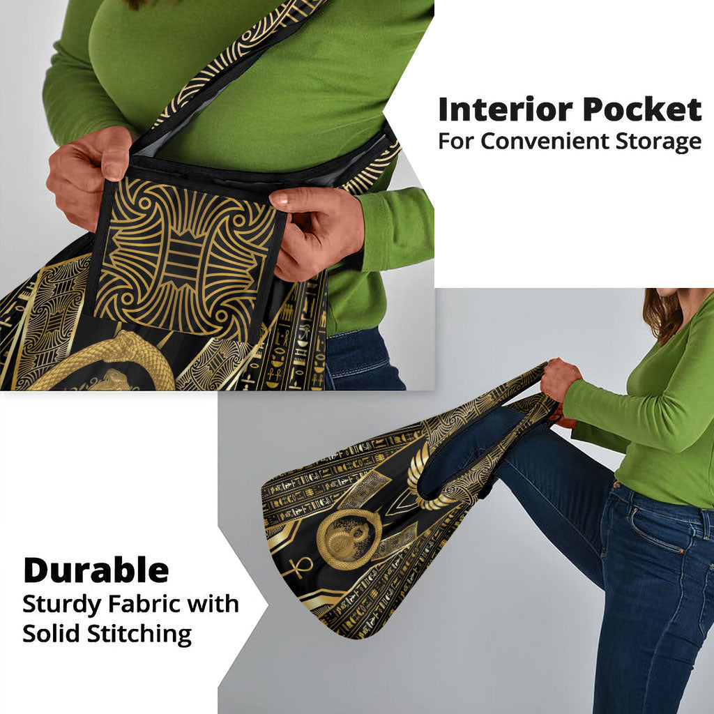 Egypt Ouroboros Grocery Bag Ancient Mythology Infinity Serpent Gold