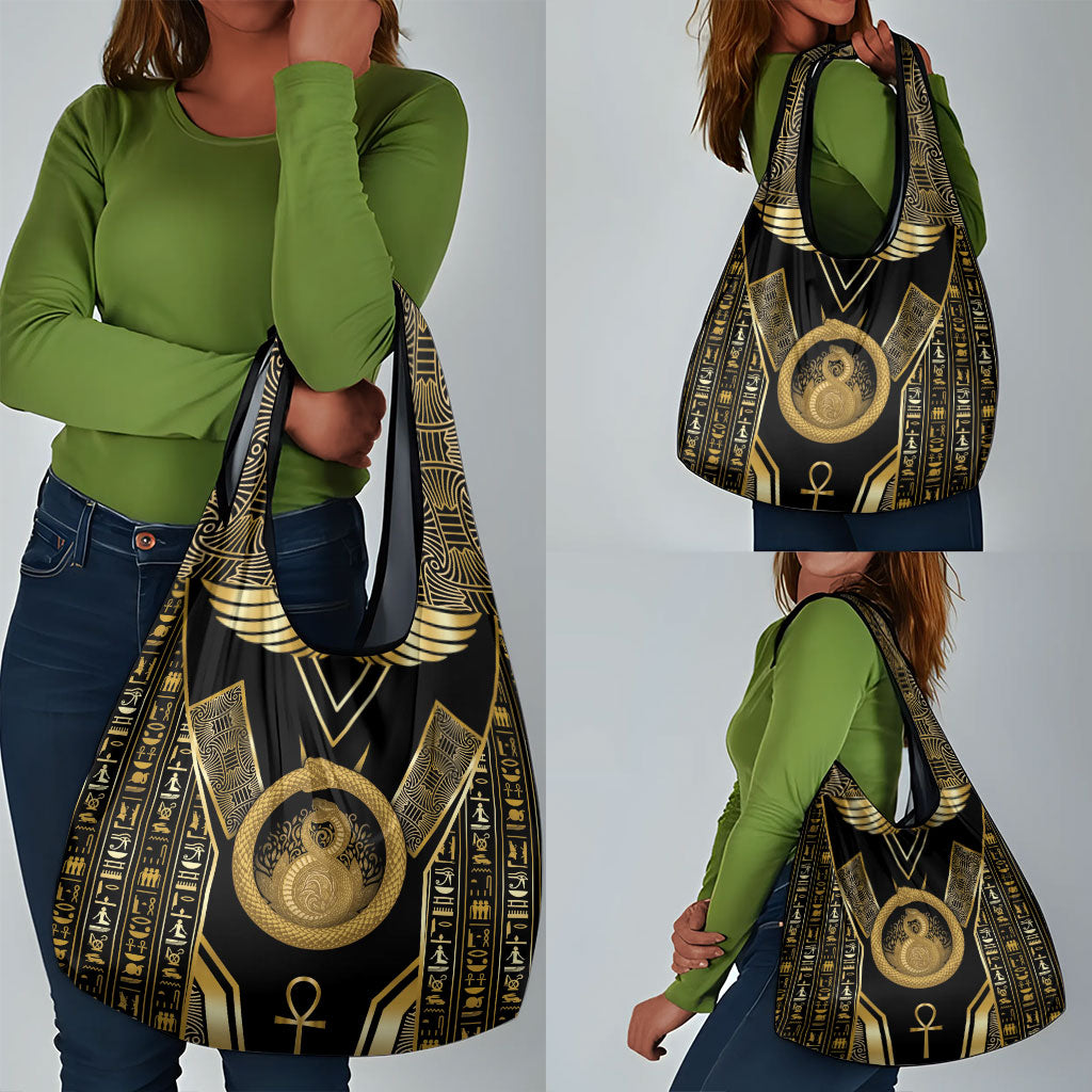 Egypt Ouroboros Grocery Bag Ancient Mythology Infinity Serpent Gold