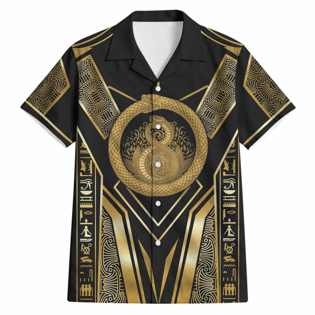Egypt Ouroboros Hawaiian Shirt Ancient Mythology Infinity Serpent Gold