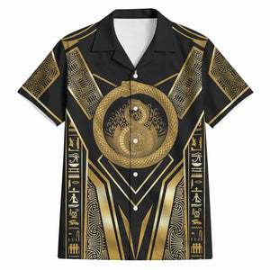 Egypt Ouroboros Hawaiian Shirt Ancient Mythology Infinity Serpent Gold