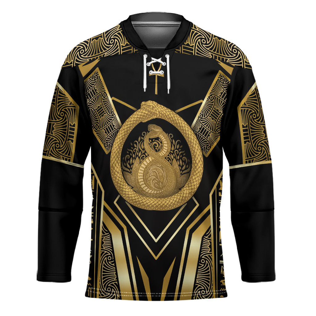 Egypt Ouroboros Hockey Jersey Ancient Mythology Infinity Serpent Gold