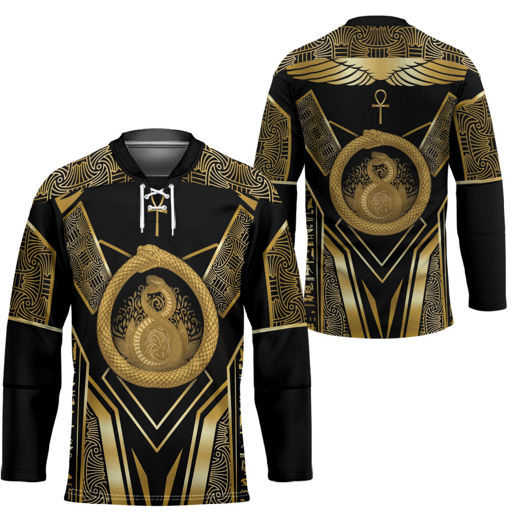 Egypt Ouroboros Hockey Jersey Ancient Mythology Infinity Serpent Gold