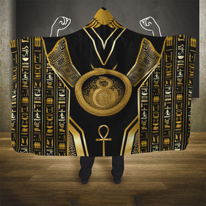 Egypt Ouroboros Hooded Blanket Ancient Mythology Infinity Serpent Gold