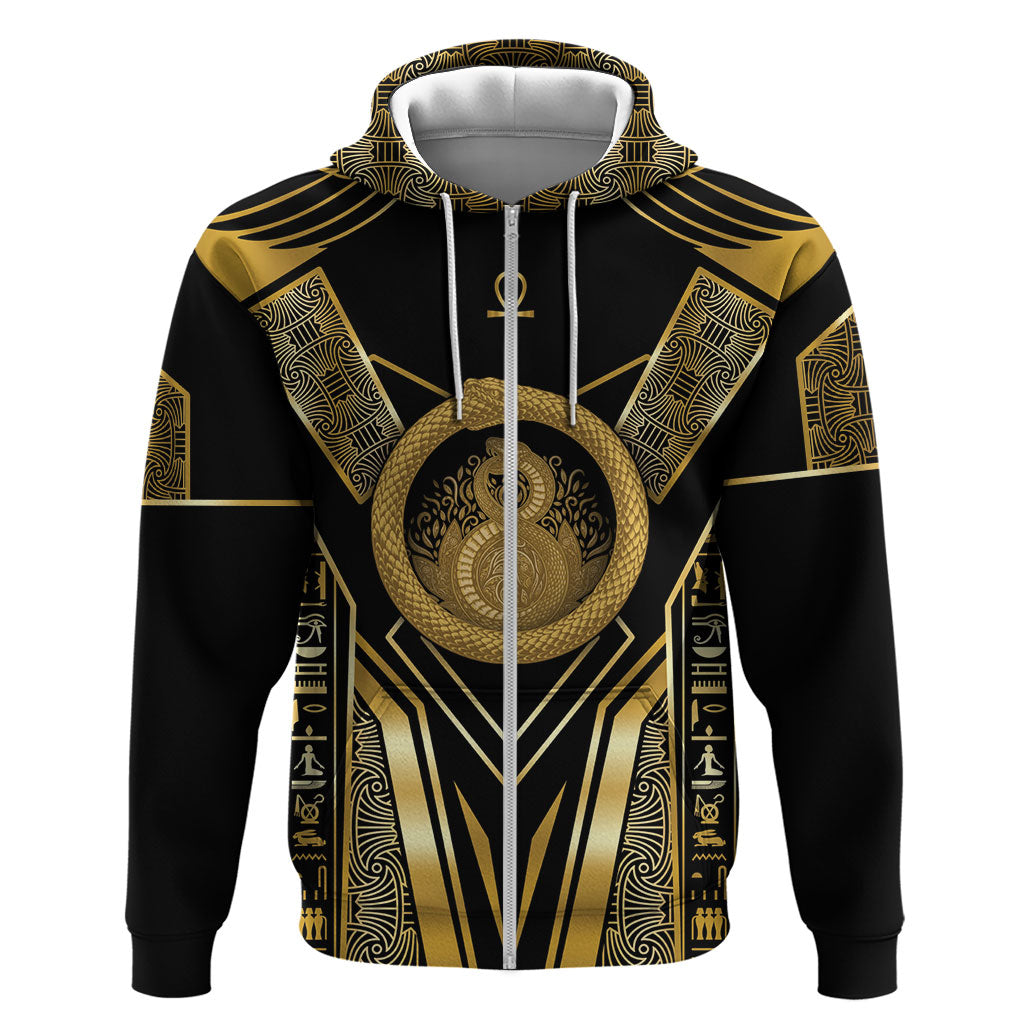 Egypt Ouroboros Hoodie Ancient Mythology Infinity Serpent Gold