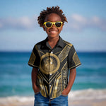 Egypt Ouroboros Kid Hawaiian Shirt Ancient Mythology Infinity Serpent Gold