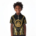 Egypt Ouroboros Kid Polo Shirt Ancient Mythology Infinity Serpent Gold