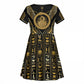 Egypt Ouroboros Kid Short Sleeve Dress Ancient Mythology Infinity Serpent Gold