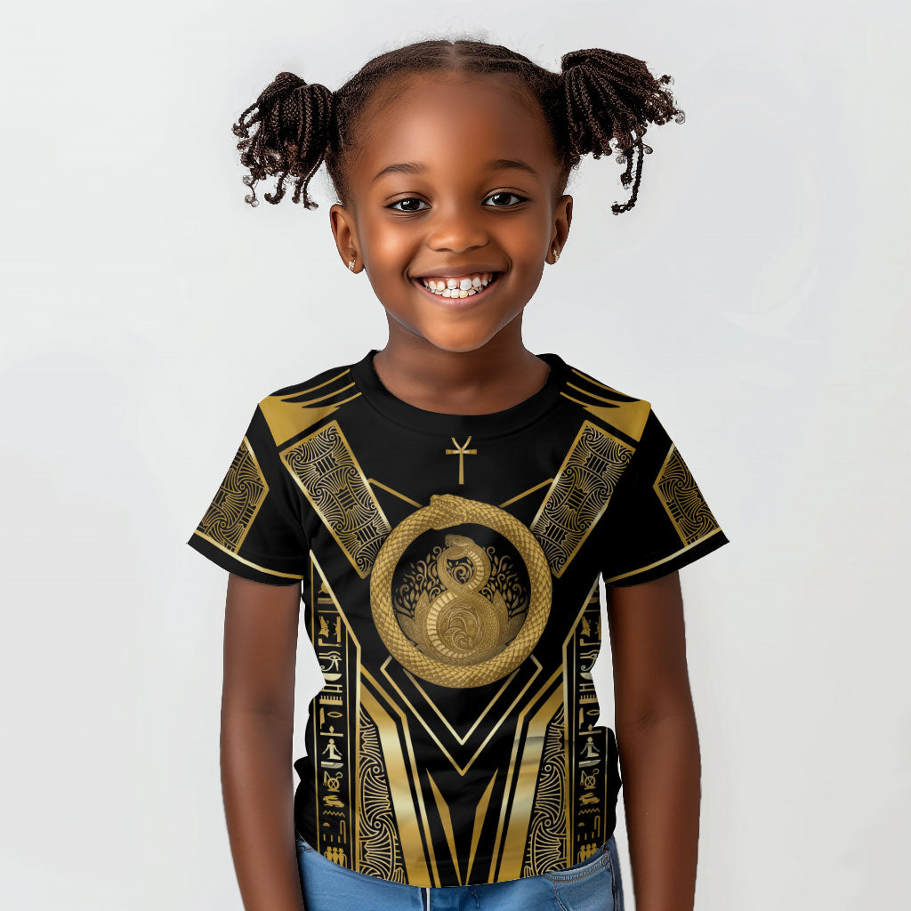 Egypt Ouroboros Kid T shirt Ancient Mythology Infinity Serpent Gold