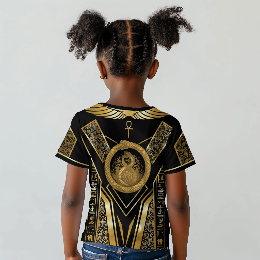 Egypt Ouroboros Kid T shirt Ancient Mythology Infinity Serpent Gold
