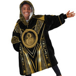 Egypt Ouroboros Kid Wearable Blanket Hoodie Ancient Mythology Infinity Serpent Gold