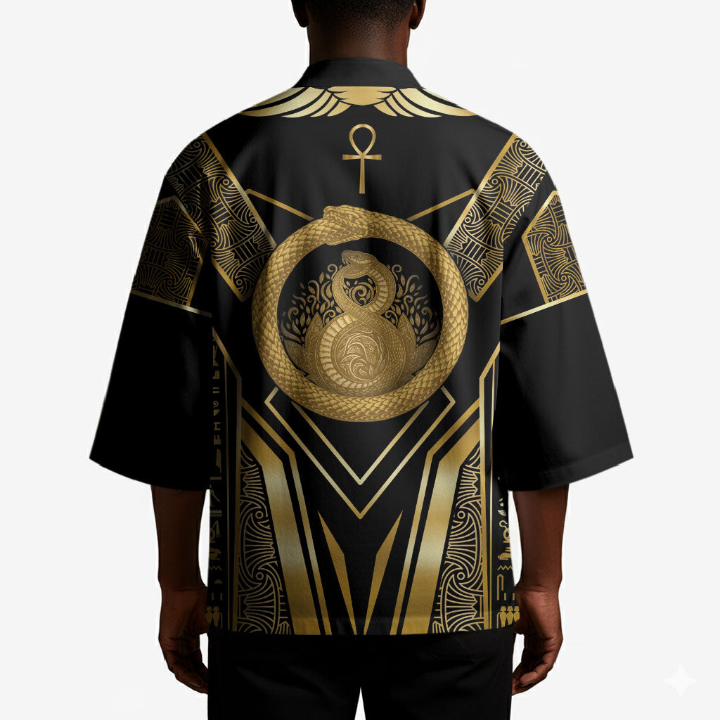 Egypt Ouroboros Kimono Ancient Mythology Infinity Serpent Gold
