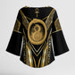 Egypt Ouroboros Kimono Sleeve Blouse Ancient Mythology Infinity Serpent Gold