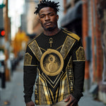 Egypt Ouroboros Long Sleeve Shirt Ancient Mythology Infinity Serpent Gold