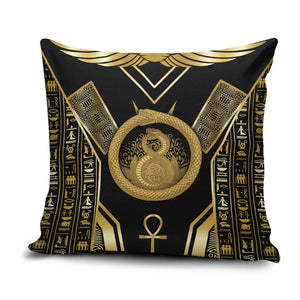 Egypt Ouroboros Pillow Cover Ancient Mythology Infinity Serpent Gold