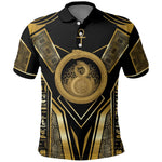 Egypt Ouroboros Polo Shirt Ancient Mythology Infinity Serpent Gold
