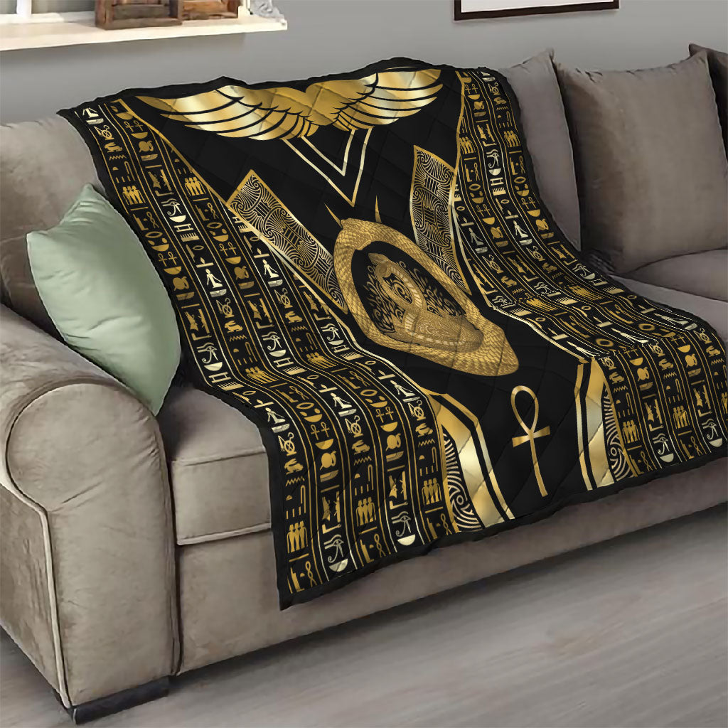 Egypt Ouroboros Quilt Ancient Mythology Infinity Serpent Gold