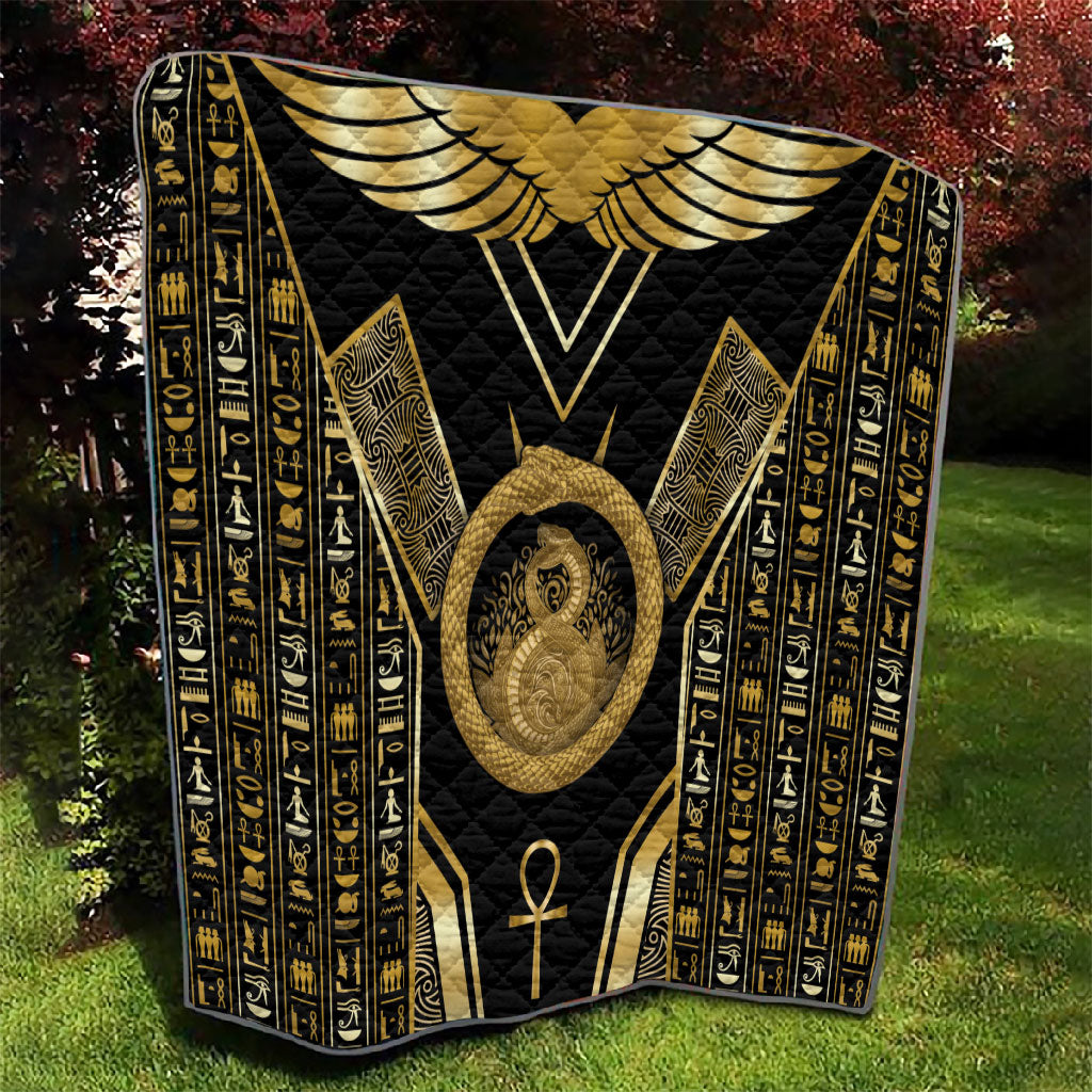 Egypt Ouroboros Quilt Ancient Mythology Infinity Serpent Gold