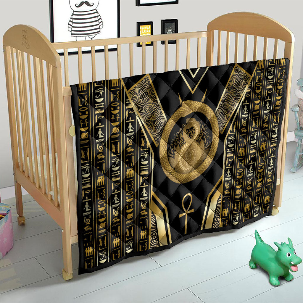 Egypt Ouroboros Quilt Ancient Mythology Infinity Serpent Gold