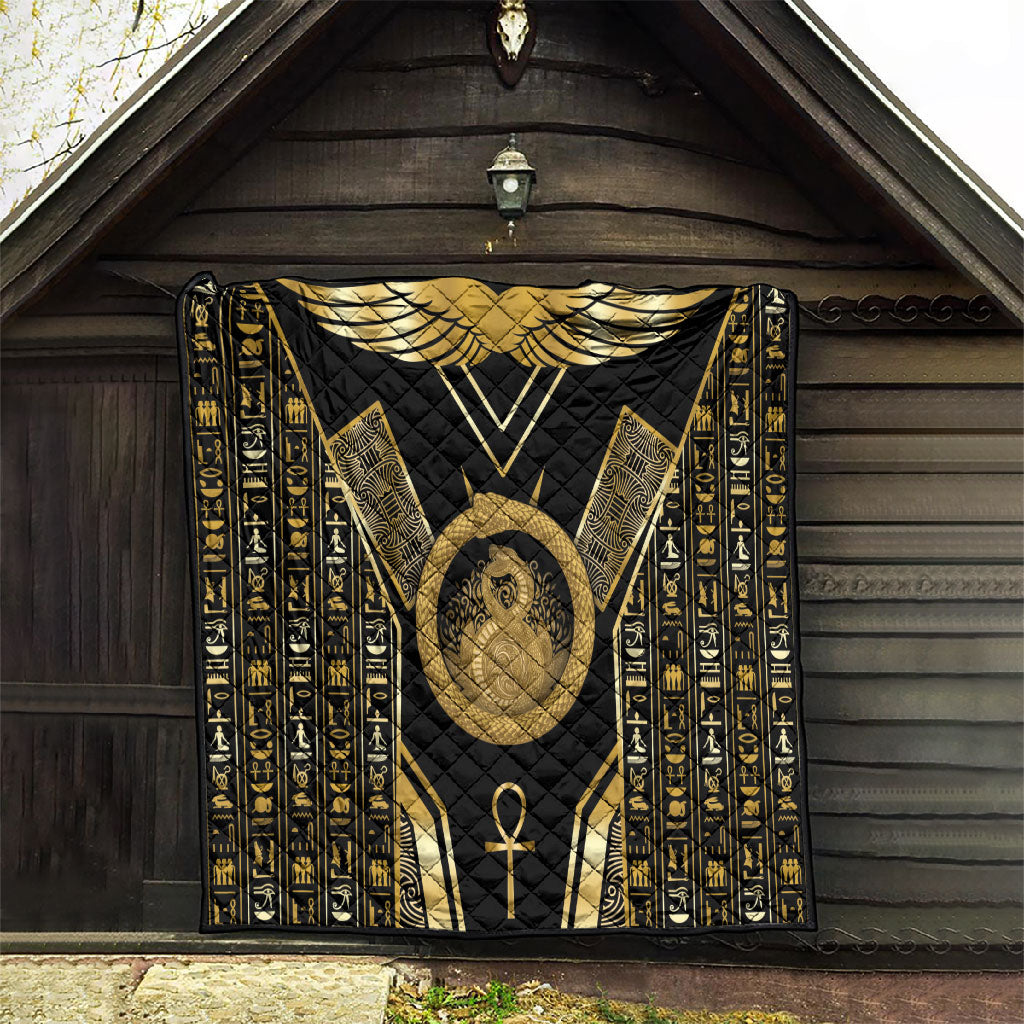Egypt Ouroboros Quilt Ancient Mythology Infinity Serpent Gold