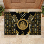 Egypt Ouroboros Rubber Doormat Ancient Mythology Infinity Serpent Gold
