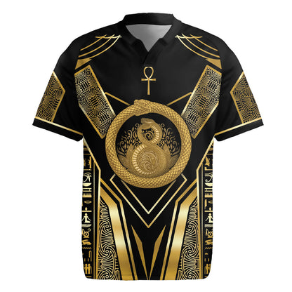Egypt Ouroboros Rugby Jersey Ancient Mythology Infinity Serpent Gold