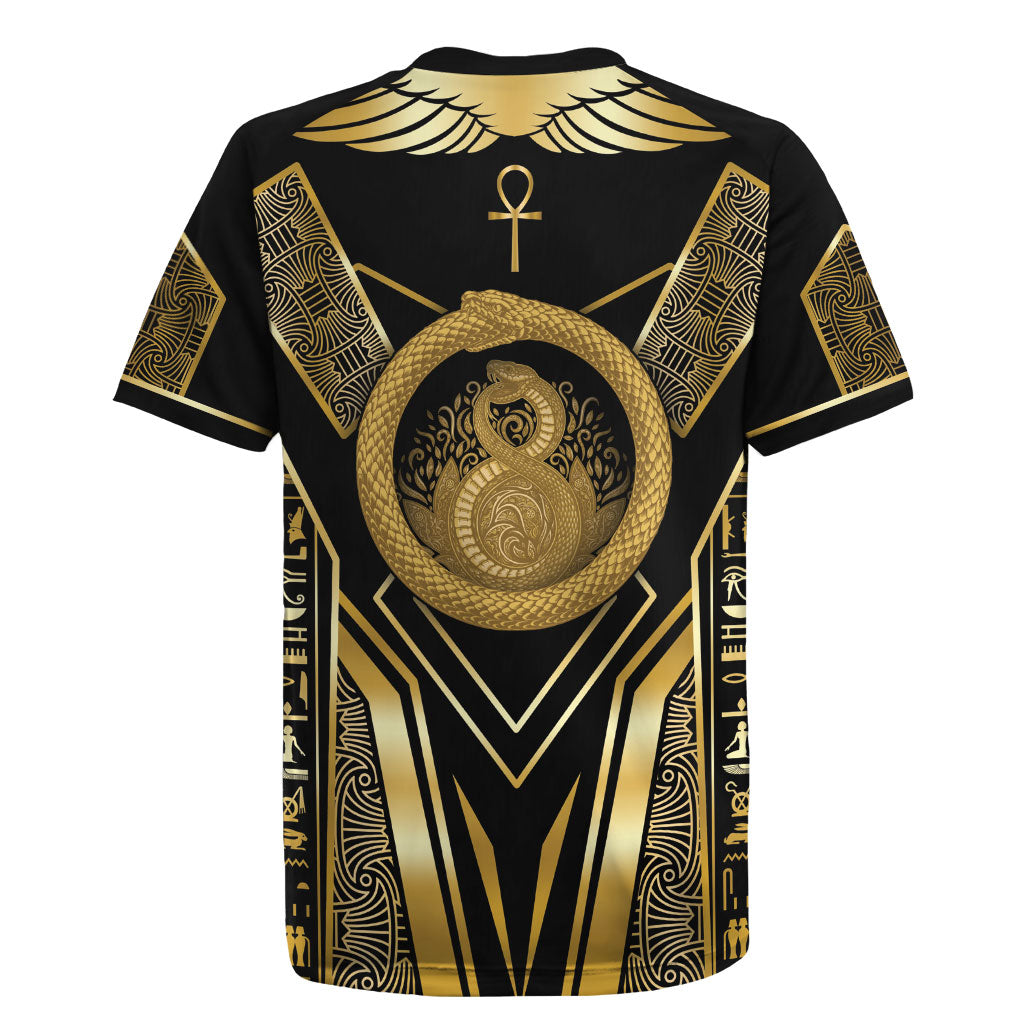 Egypt Ouroboros Rugby Jersey Ancient Mythology Infinity Serpent Gold