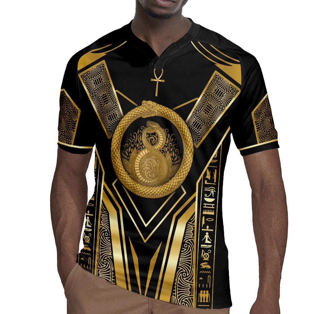 Egypt Ouroboros Rugby Jersey Ancient Mythology Infinity Serpent Gold