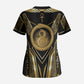 Egypt Ouroboros Scrub Top Ancient Mythology Infinity Serpent Gold