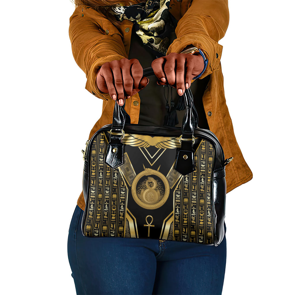 Egypt Ouroboros Shoulder Handbag Ancient Mythology Infinity Serpent Gold