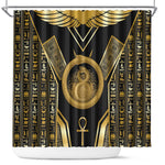 Egypt Ouroboros Shower Curtain Ancient Mythology Infinity Serpent Gold
