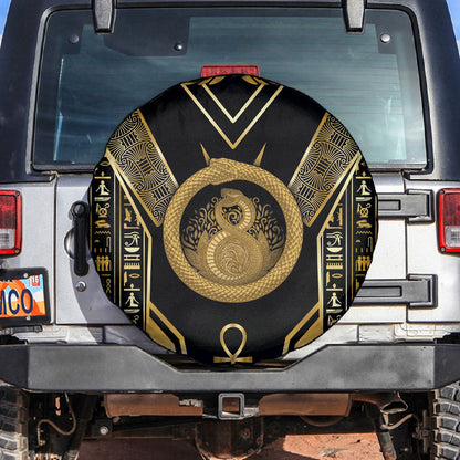 Egypt Ouroboros Spare Tire Cover Ancient Mythology Infinity Serpent Gold