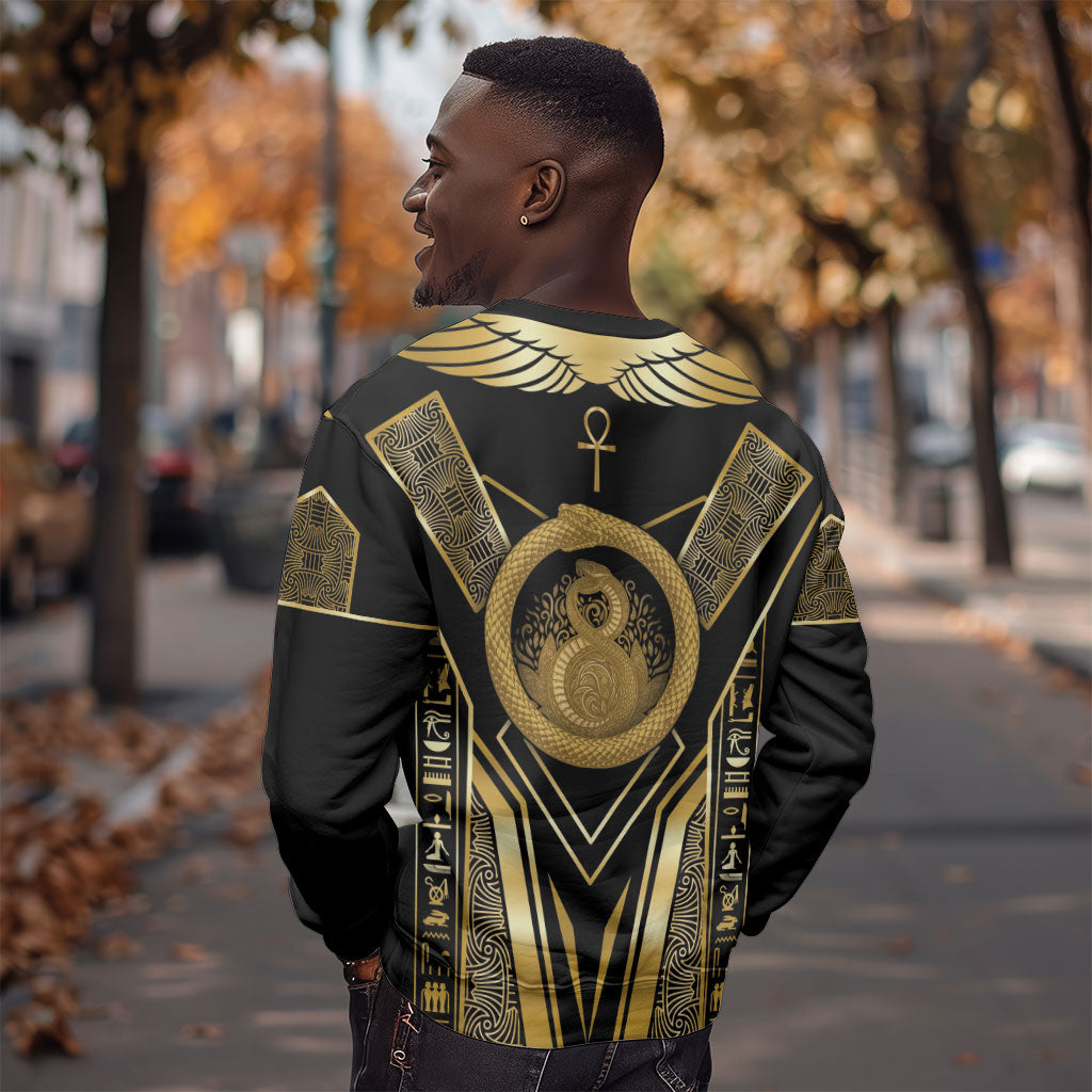 Egypt Ouroboros Sweatshirt Ancient Mythology Infinity Serpent Gold