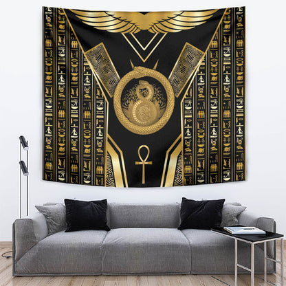 Egypt Ouroboros Tapestry Ancient Mythology Infinity Serpent Gold