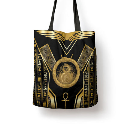 Egypt Ouroboros Tote Bag Ancient Mythology Infinity Serpent Gold