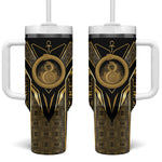 Egypt Ouroboros Tumbler With Handle Ancient Mythology Infinity Serpent Gold