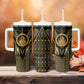 Egypt Ouroboros Tumbler With Handle Ancient Mythology Infinity Serpent Gold