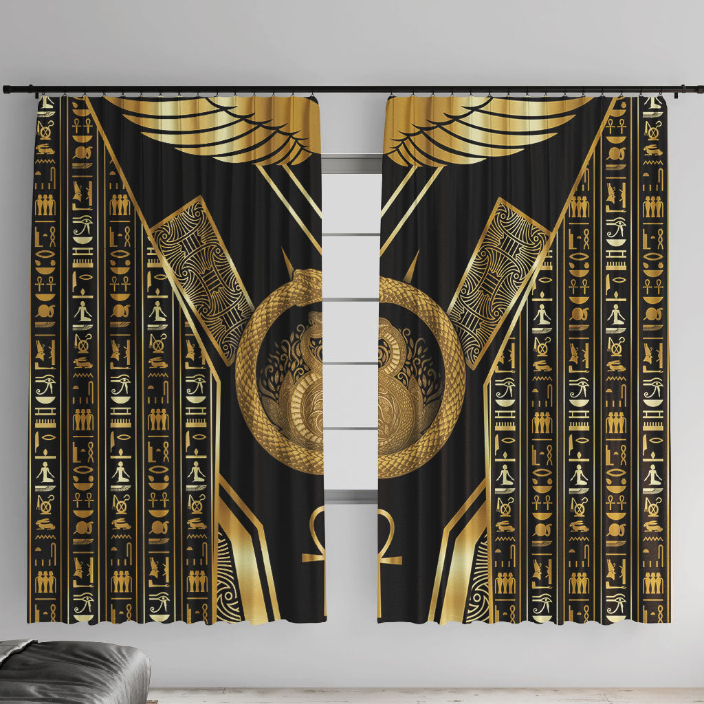 Egypt Ouroboros Window Curtain Ancient Mythology Infinity Serpent Gold